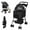 Black, variant on Tereitr Foldable Pet Cart Foldable Pet Stroller for Small Dogs Cats 4-wheel Design with Removable Breathable Mesh Canopy Storage Basket Cup Holder, Holds Up to 17.6 lbs, Black