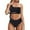 A_ Black, variant on Women's One Shoulder Swimsuits High Waisted Bikini Swimwear Summer Fashion Tie High Cut Two Piece Bathing Suits Black S