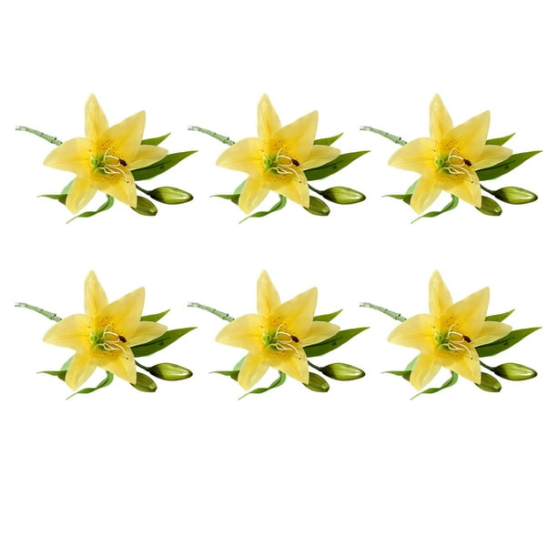 Flores artificiales Bearachild 6 Piezas PVC Amarillo HA084319-02