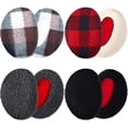 thumbnail image 1 of 4 pares de orejeras sin banda, orejeras de lana, cubiertas gruesas para los oídos de invierno, calentadores de oídos para clima frío para mujeres, 1 of 5