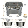 thumbnail image 3 of Neater Pets Neater Feeder Deluxe Mess-Proof Elevated Food & Water Bowls for Large Dogs, Gunmetal, 3 of 10