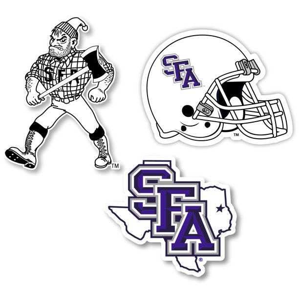 Stephen F. Austin State University Vinyl Decal Sticker 3 Pack 4Inch