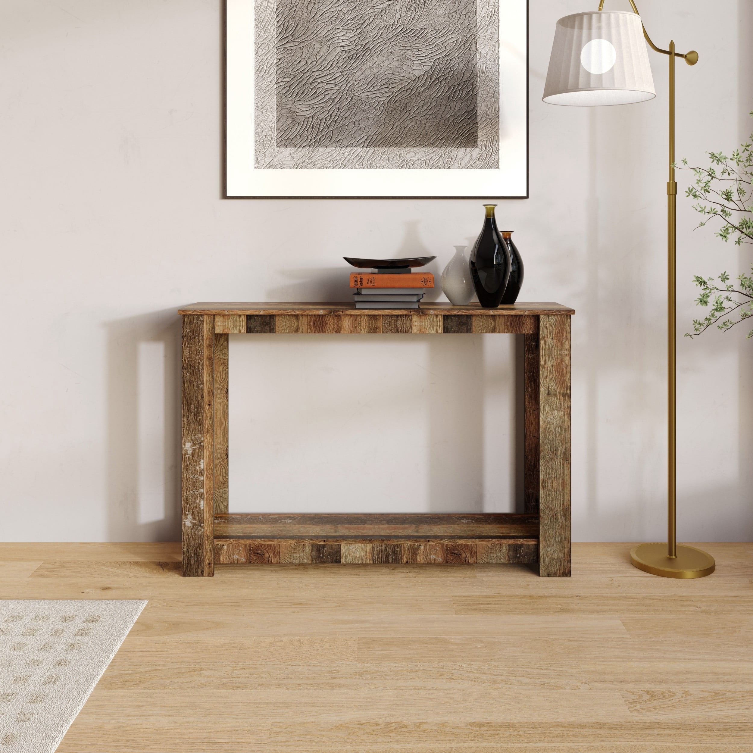 Home Design Dearborn 48" Console Table, Modern Indoor Entryway Sofa Table with Open Shelf for Living Room, Hallway & Foyer