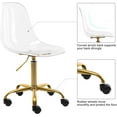 thumbnail image 4 of HOMEFUN Clear Desk Chair with Cushion, Armless Acrylic Rolling Chair Height Adjustable Ghost Swivel Molded Plastic and Wheels, 4 of 7