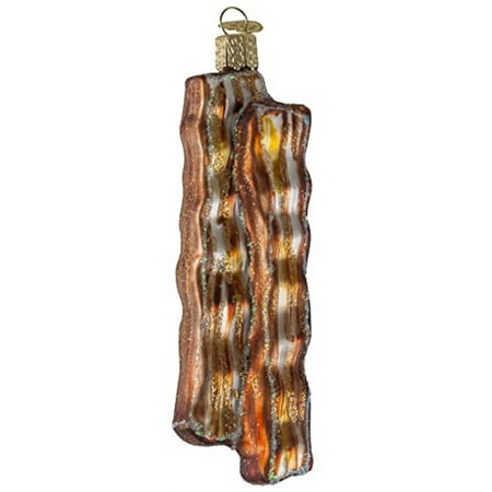 Miniature Hand Blown Glass Old World Christmas - Bacon Strips Ornament - Hand Painted Blown Glass - For Fake and Real Trees - Makes a Great Gift - Yum! ()