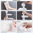 thumbnail image 5 of Jabonera de ducha con ventosa para pared de ducha, doble capa, resistente, jabonera, autodrenante, para baño, cocina, impermeable, sin taladrar, extraíble, color blanco, 5 of 5