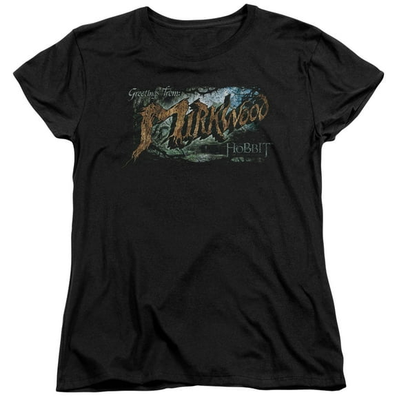 Hobbit Greetings From Mirkwood S/S Women's T-Shirt Black