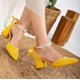 thumbnail image 3 of Miranda - Zapatos de tacón amarillos con perlas amarillo 22.5 CM, 3 of 3
