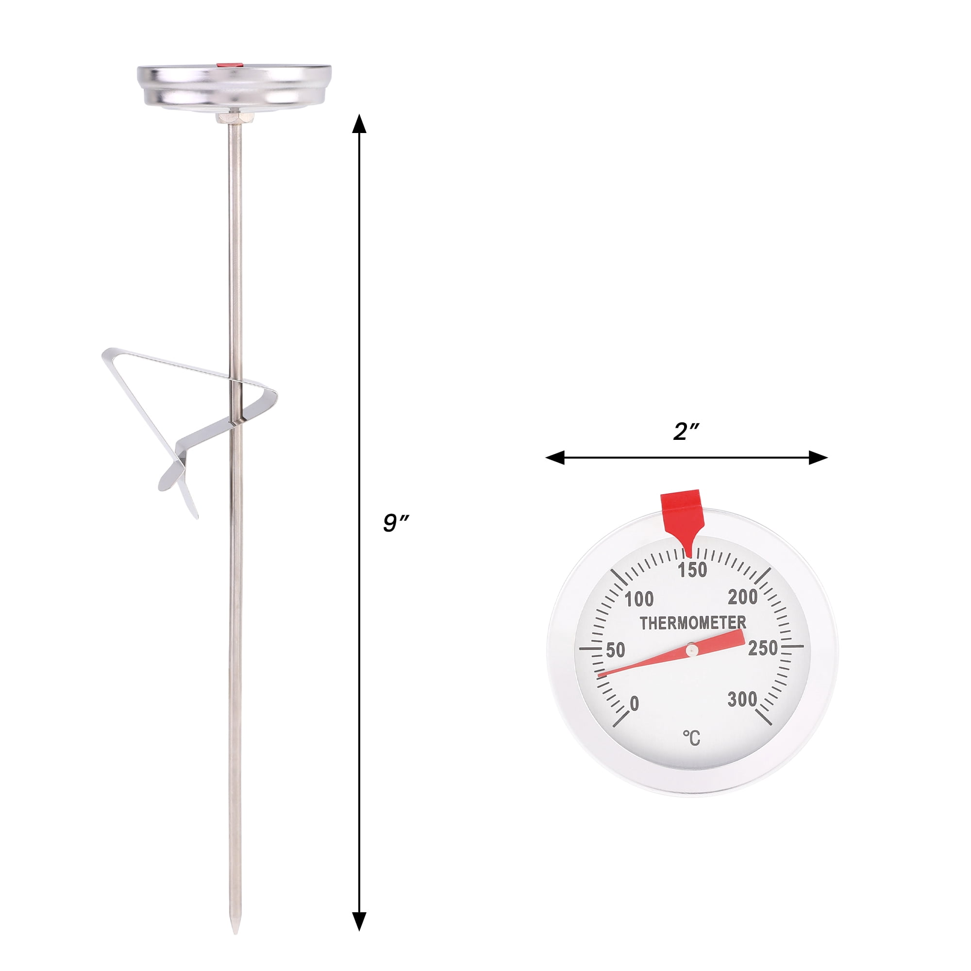 Unique Bargains Waterproof Cooking Thermometer for Home and Kitchen Silver 9 Inch