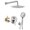 Brushed Nickel, variant on Rainlex 10 in. Shower Head Single-Handle 3-Spray Round High Round High Pressure Shower Faucet in Matte Black