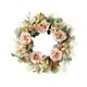 thumbnail image 4 of Corona de rosas de champán simulada, decoración de puerta, adorno de jardín, corona de flores artificiales para oficina, foto, cafetería al aire libre, 4 of 8