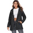 thumbnail image 1 of Chubasquero para mujer, chubasquero impermeable para exteriores con capucha Eccomum Negro/XX-grande, 1 of 7
