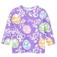 thumbnail image 5 of Girls Easter Shirts Purple Easter Egg Print Long Sleeve Crew Neck Tops Kids Spring Holiday Clothes Ages 3-12,Size 7-8 T, 5 of 5