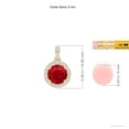 thumbnail image 3 of Angara Natural 1 ct Ruby Pendant Necklace with Diamond Halo in 14K Yellow Gold for Women – July Birthstone Jewelry | Round Ruby Halo Pendant Necklace, 3 of 8