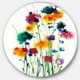 thumbnail image 1 of Designart « Aquarelle Indigo, Verte et Jaune » Art Mural Rond en Métal Style Ferme, 1 of 3
