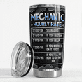 thumbnail image 2 of SANDJEST Mechanic Gifts for Men Mechanic Hourly Rate Tumbler 20oz Stainless Steel Insulated Tumblers Coffee Travel Mug Cup Mechanics Gift for Birthday Christmas, 2 of 5