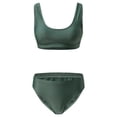 thumbnail image 5 of MKLEKYY Trajes De Baño Mujer 2 Piezas Women Two Piece Neck Bikini Crop Top High Cut Swimsuit Sporty High Waisted Bathing Suit With Bottoms, 5 of 5