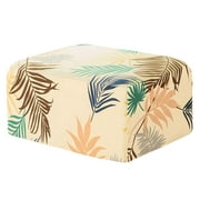 Printed Ottoman Cover Stretch Storage Ottoman Slipcover Protector Covers Stretch Orange
