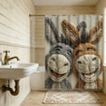 thumbnail image 4 of AuroraX Cute Shower Curtains 72" x 72" Fabric Embroidery Highland Cow Bath Curtain Boho Mildew Resistant Abstract Neutral Bathtub Cortinas for Bathroom Decor, 4 of 6
