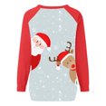 thumbnail image 4 of Chandail en Molleton de Noël pour Femmes 2023 Mode Imprimé de Noël Manches Longues Blouse Col Rond Chandail Décontracté Hauts Chandails en Molleton en Liquidation, 4 of 4