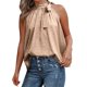 thumbnail image 1 of Gibobby Blusas Para Mujer Elegantes Chaleco sin mangas con estampado de leopardo y de cuello nuevo de verano para mujeres europeas y（Café， M), 1 of 5