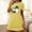 Yellow, variant on Sakmal Nightgowns Women Cute Halloween Sleepwear Short Sleeve Black Ghost Print Nightgowns for Women