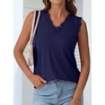 thumbnail image 4 of ANRABESS Womens Lace Trim Tank Tops V Neck Sleeveless Shirts 2026 Summer Casual Trendy Dressy Cami Top Navy Blue Medium, 4 of 8
