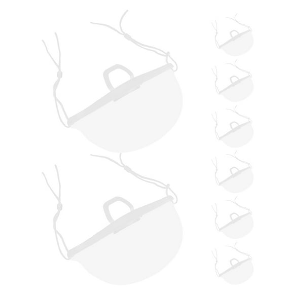 8PCS Food Service Mask Kitchen Use Mask Reusable Clear Mouth Shielding Anti-Fog Face Guards for Chefs Restaurants and Catering
