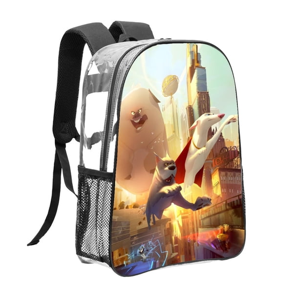 Liga de SupermascotasMochila transparente temática, resistente y duradera, bolsa see-through para trabajo, deporte, universidad y viaje, 31 × 43 cm