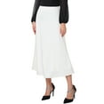 thumbnail image 4 of INSPIRE CHIC Women's Satin Maxi Skirt High Waist Formal A-Lined Evening Cocktail Mermaid Skirts 2XL White, 4 of 6