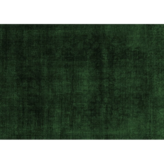 Ahgly Company Indoor Rectangle Abstract Emerald Green Modern Area Rugs, 7' x 9'