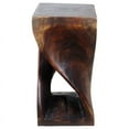 thumbnail image 3 of Strata Furniture 23x12" Traditional Wood Twist Stool/End Table in Mocha Brown, 3 of 5