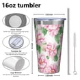 thumbnail image 4 of 16oz Tumblers Pioneer Flower Stainless Steel Vacuum Insulated Double Wall Travel Tumbler Cups Mug with Lid and Straw,Cleaning Brush for Coffee,Tea, 4 of 4