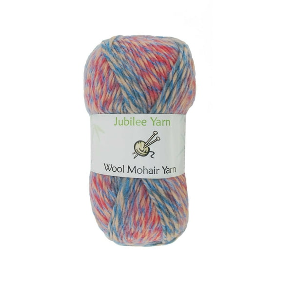 JubileeYarn Wool Mohair Yarn - Ombré Worsted - 100g/Skein - Oasis Salmon - 2 Skeins