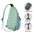 thumbnail image 4 of Lightweight Lemon Print Travel Sling Backpack, Cute Retro Vintage Floral Pattern, Multi-Functional Crossbody Bag with Fresh Bright Yellow Fruit Design, 4 of 6