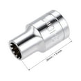 thumbnail image 2 of Unique Bargains Socket de spline universal poco profunda E10 de 1/2 pulgadas 12 puntos Cr-V acero, 2 of 4