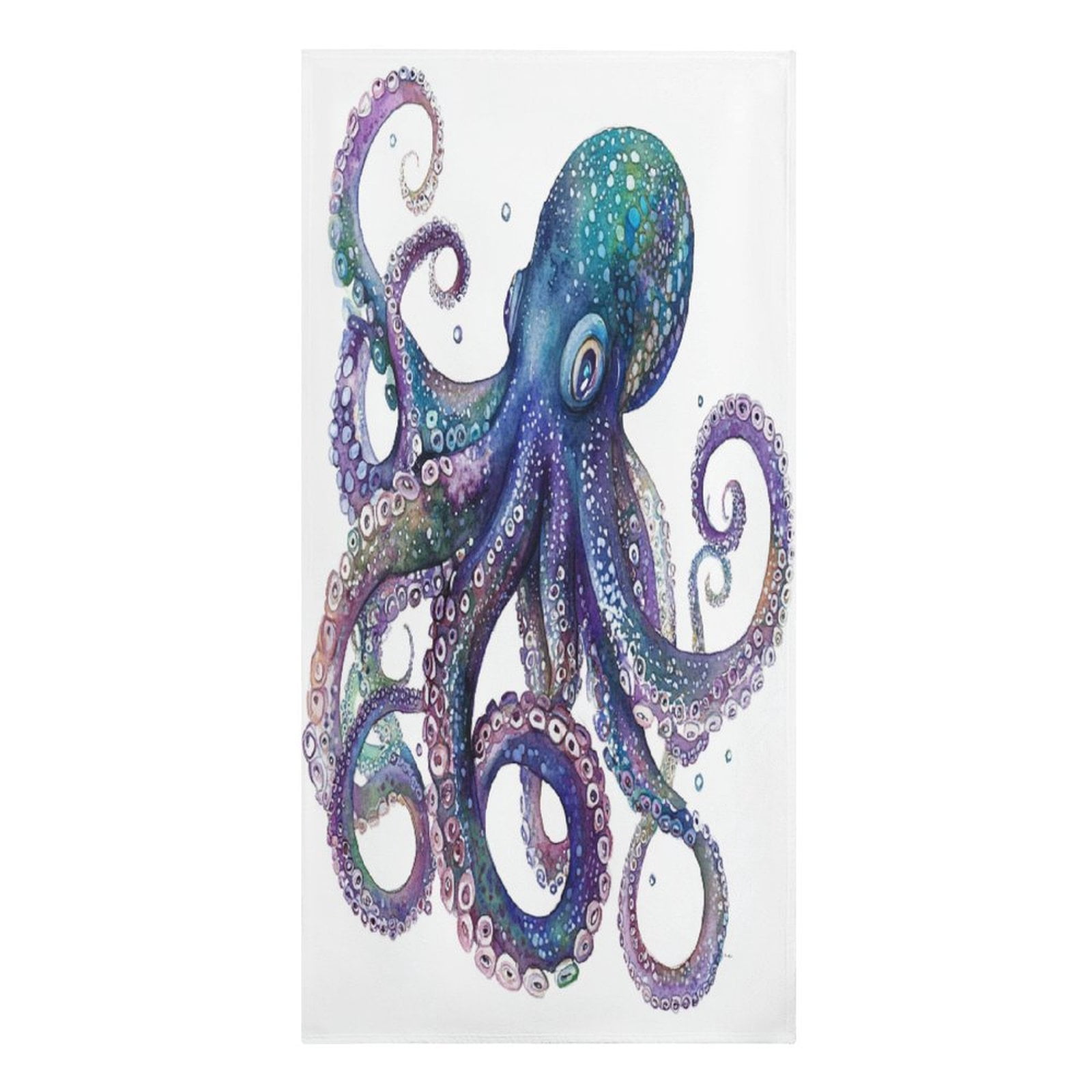 Octopus Watercolour Style Blue Or Pink Nautical Coastal Beach Towel 30x60 inch Nautical Coastal Octopus Microfiber Beach Towels for Travel Microfiber Sand Free Microfiber Absorbent Quick Dry