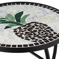 thumbnail image 4 of Teal Island Designs Modern Black Round Outdoor Accent Side Table 14" Wide Black Beige Mosaic for Front Porch Patio House Balcony Deck Shed, 4 of 8