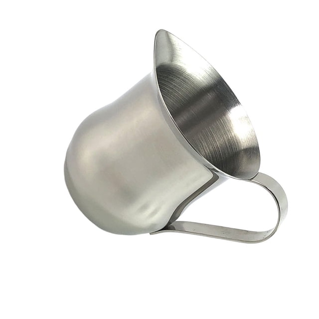 Moyic Espumador de leche con leche de acero inoxidable, jarra con asa, taza con forma de cintura, jarra, Gadget, Camping, restaurante, Juegos de servir café y té