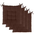 thumbnail image 3 of Square Chair Cushion Pads Pillow Set of 4 Square Sitting Mats with 2 Ties Pearl Cotton Fill for Home Office Floor Car Brown 17.72x17.72x2.37in, 3 of 12