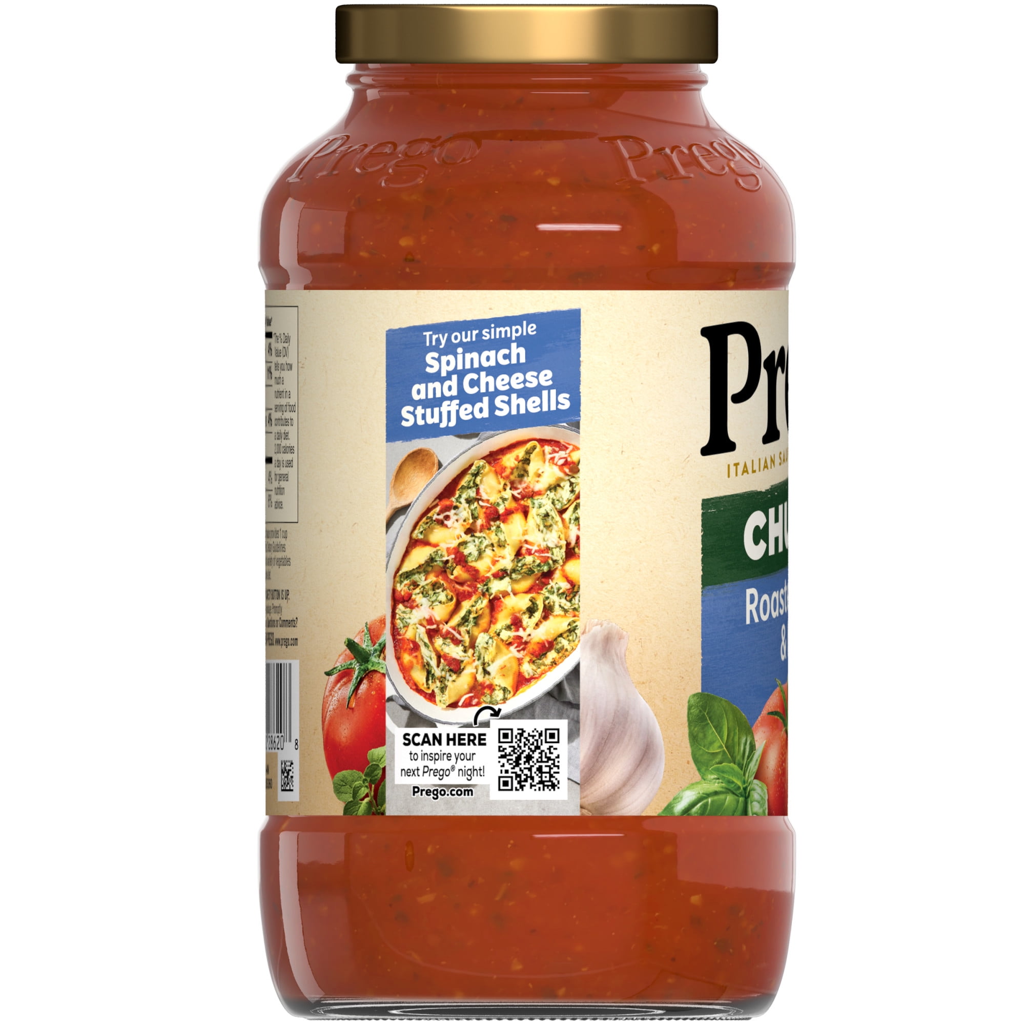 (2 pack) Prego Chunky Roasted Garlic and Herb Pasta Sauce, 23.75 oz Jar
