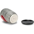 thumbnail image 5 of DEMDACO Pot and Saucer Black White Stripe Heart 7.5 x 5 Ceramic Stoneware Standing Planter Set, 5 of 6