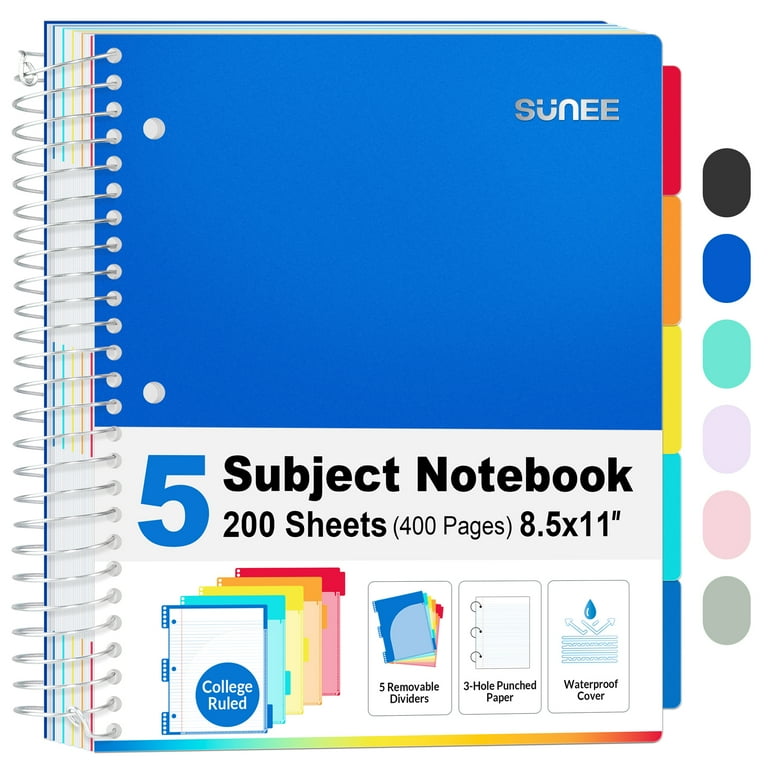 5-Subject Spiral Notebook, College Ruled, 400 Pages photo 7