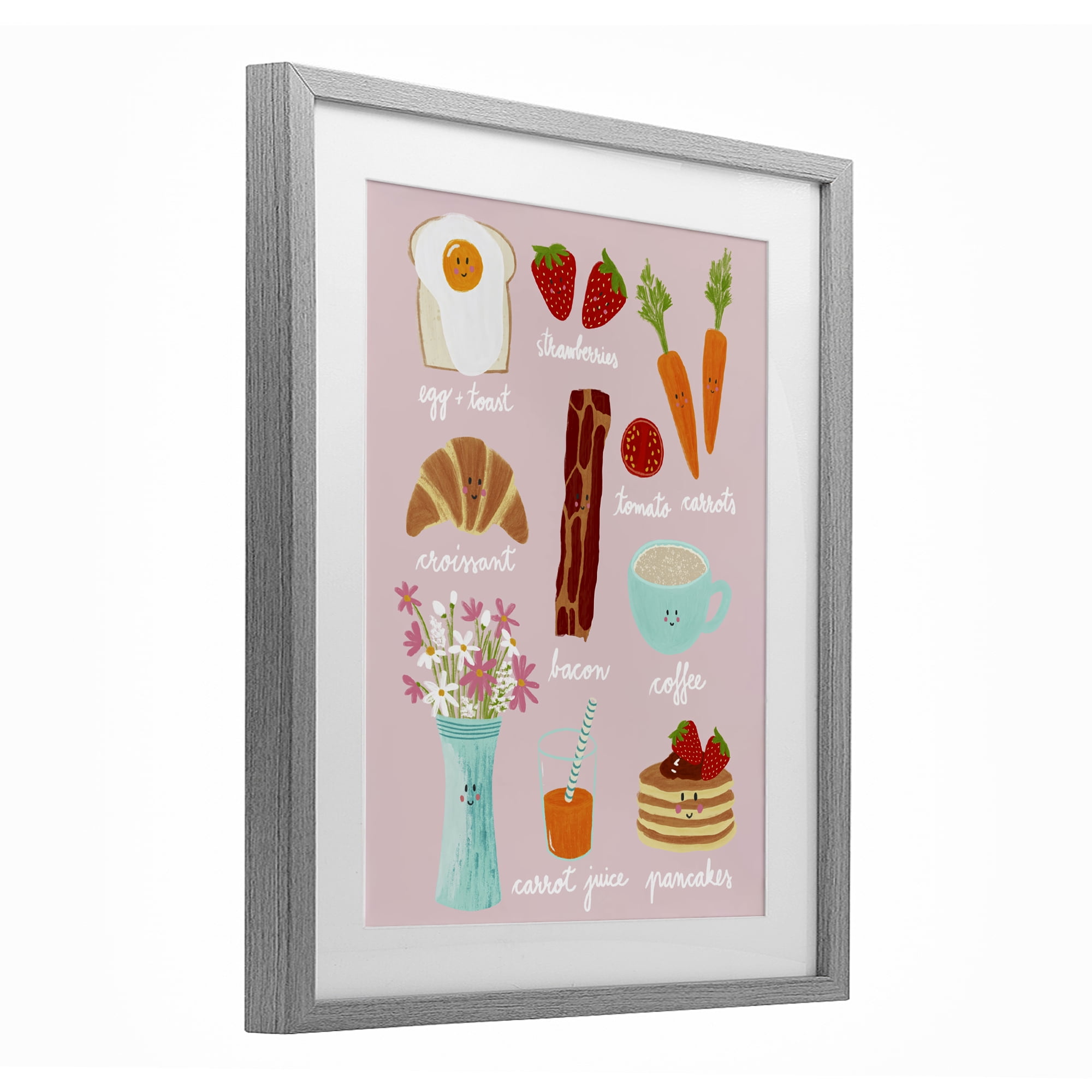 Stupell Industries Lush Summer Breakfast Gray Framed Print Under Glass, design by Metka Hiti