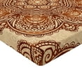 thumbnail image 2 of Ambesonne Ethnic Fitted Sheet, Mandala Paisley Floral Art, Twin XL Size, Dark Brown Pale Brown, 2 of 3