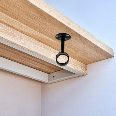 NICEXMAS 4Pcs Adjustable Black Closet Rod Center Support Brackets Ceiling Mount for Clothes Storage