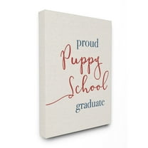 Stupell Proud Puppy School Grad Stretched Canvas Wall Art 16 x 20