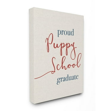 Stupell Proud Puppy School Grad Stretched Canvas Wall Art 16 x 20