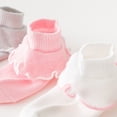 thumbnail image 6 of CPNG 3 Pairs Baby Girls Ruffle Socks Newborn Infant Sweet Knit Floor Hosiery Double Lace Ruffle Frilly Dress Ankle Socks Princess Knit Cotton Socks, 6 of 8