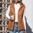 thumbnail image 6 of Sokhug Womens Hooded Quilted Puffer Vest Zip Up Sleeveless Lightweight Fall Winter Plain Lined Cotton Padded Jacket Outerwear with Pockets, 6 of 7